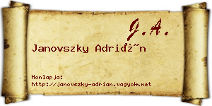 Janovszky Adrián névjegykártya